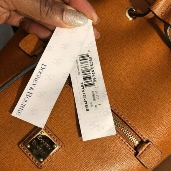 Dooney & Bourke Brown Saffiano Small Drawstring Crossbody Bag - Picture 5 of 9